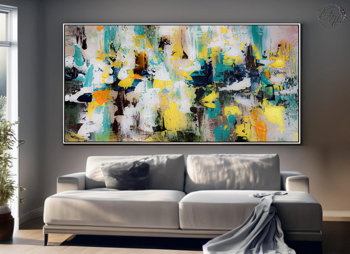 abstract painting in canvas
