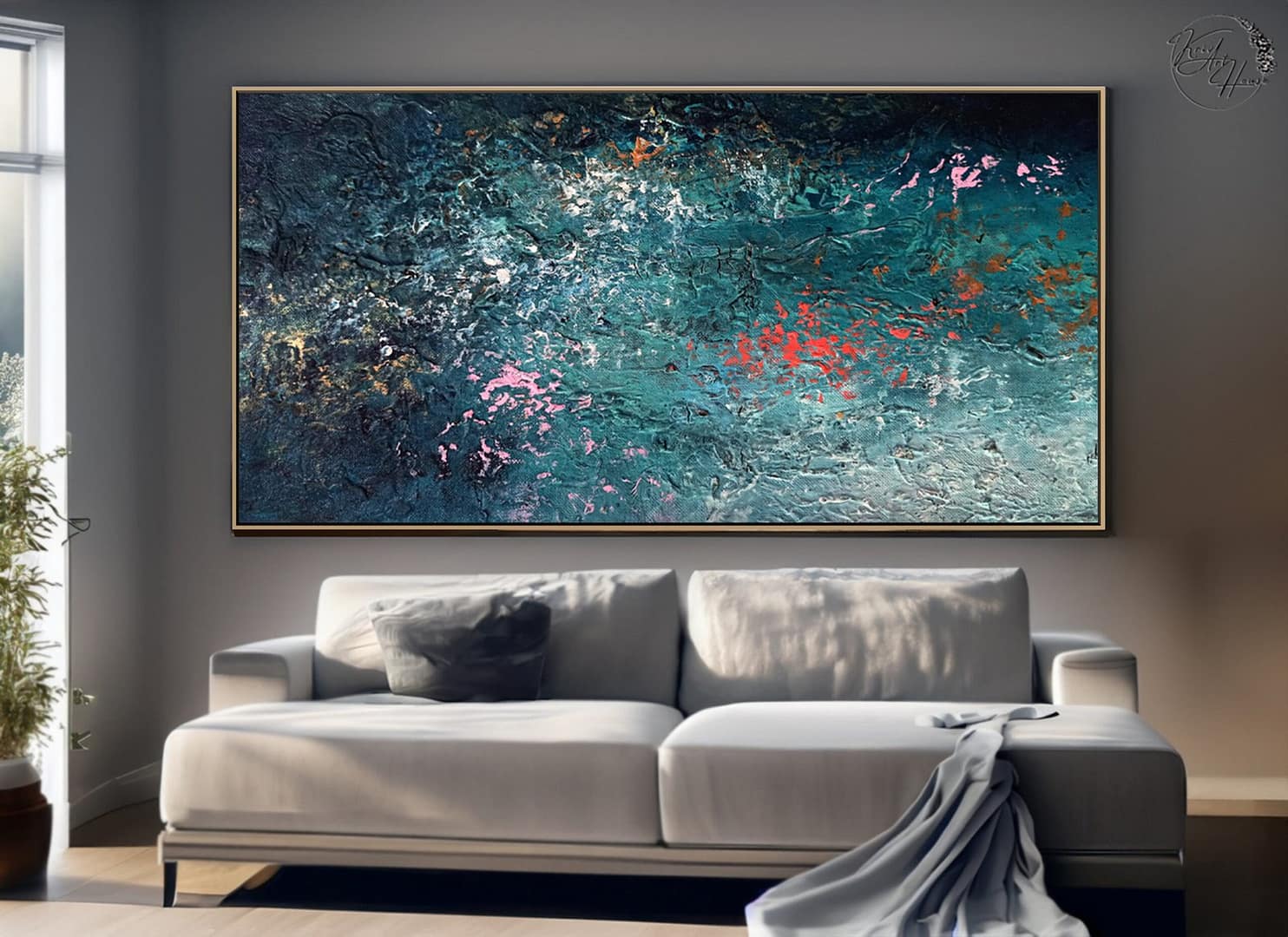 Painting abstract canvas