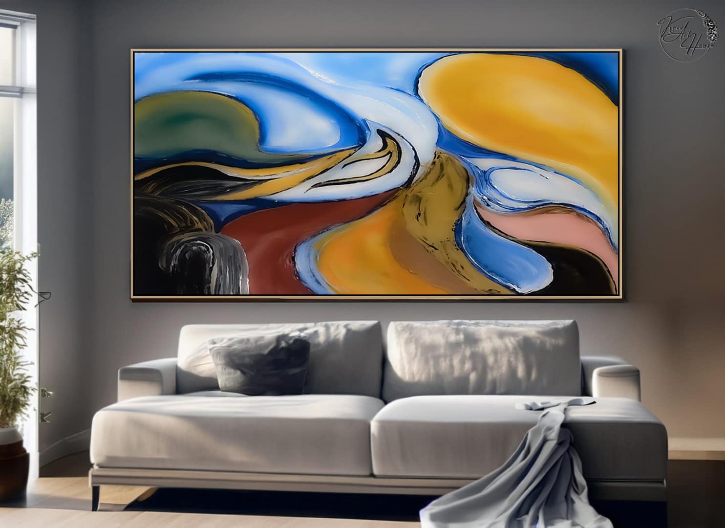 abstract painting in canvas