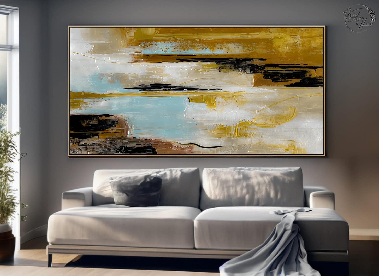modern abstract painting on canvas