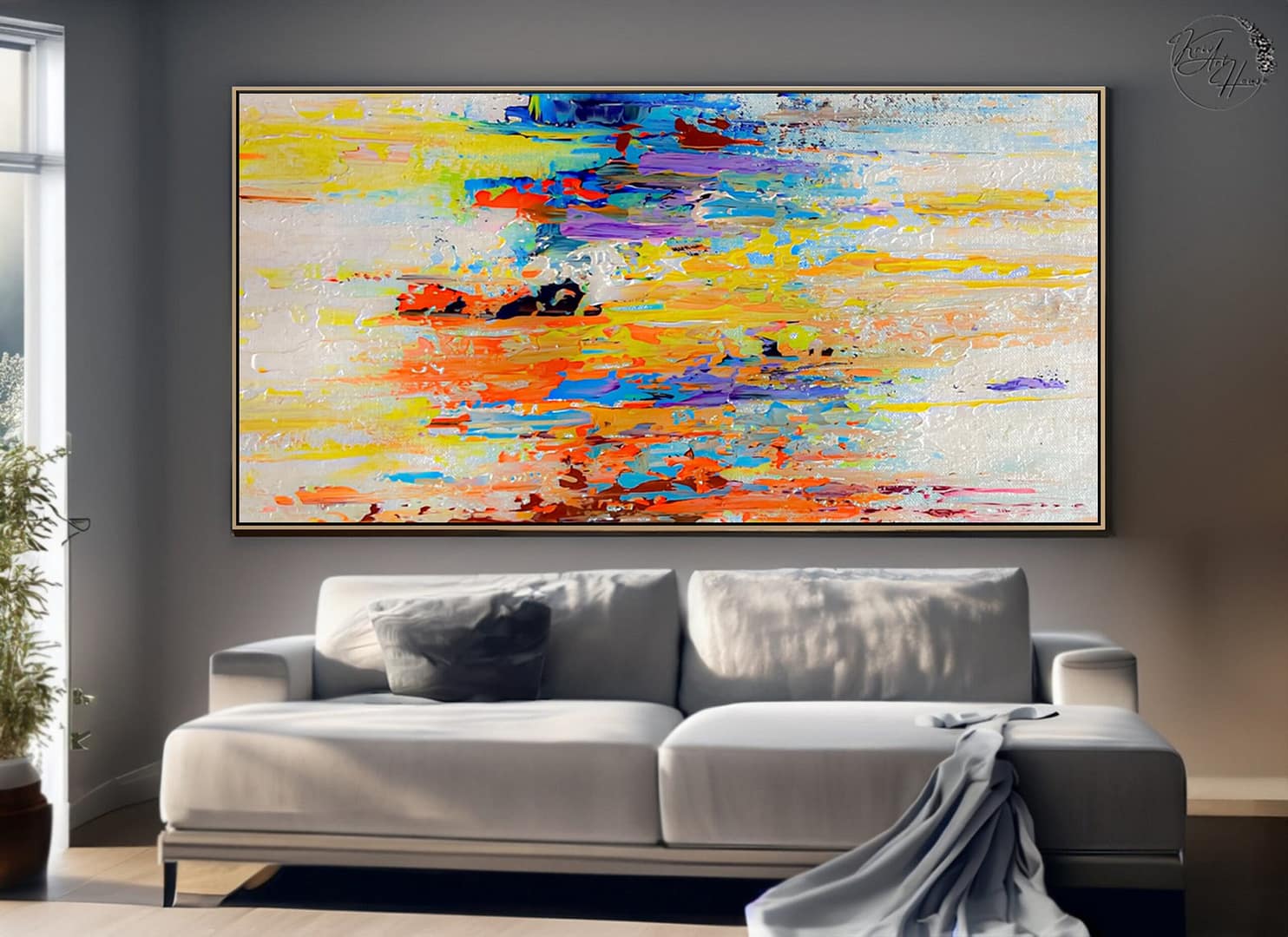 Painting abstract artwork