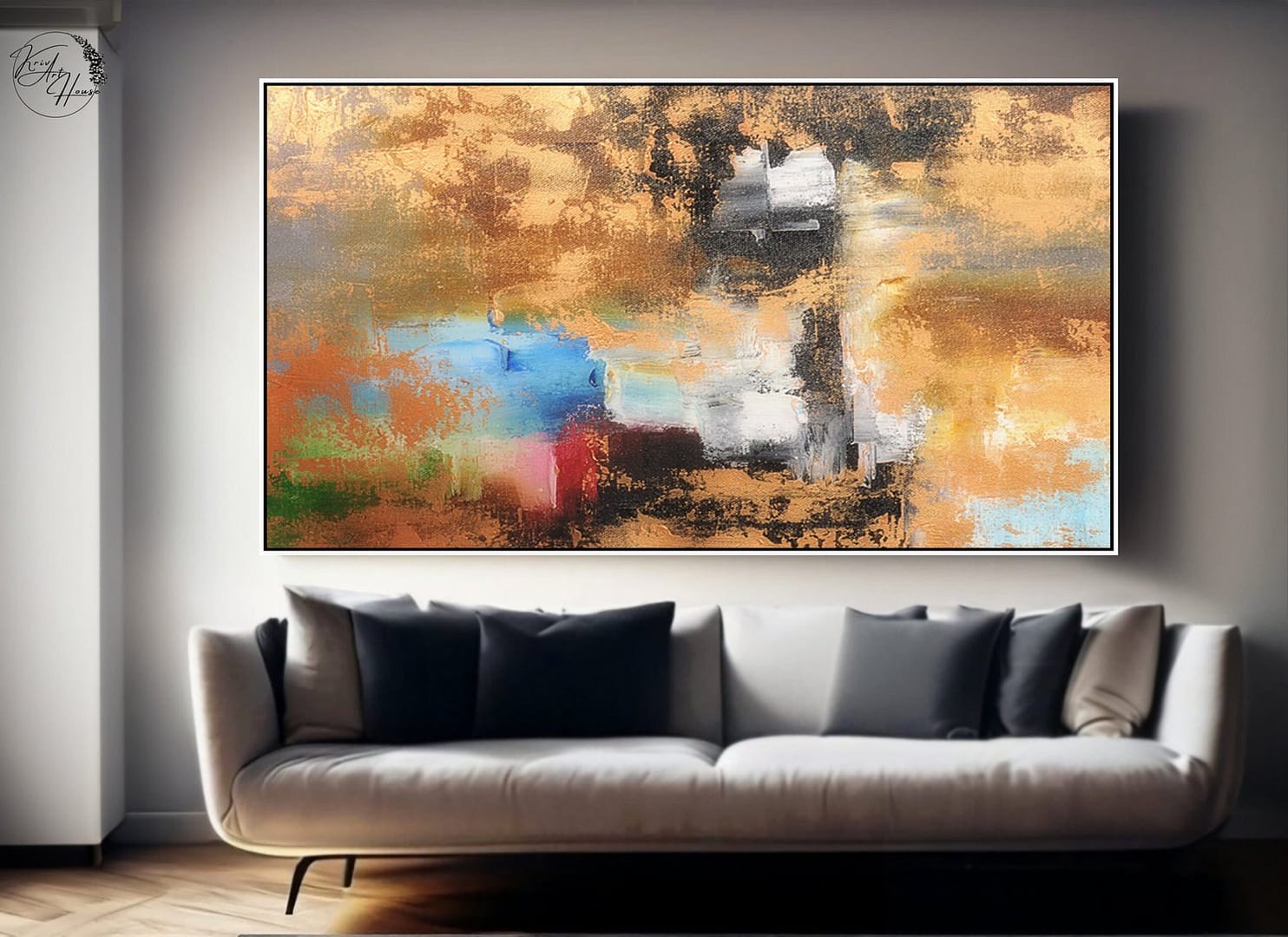 Painting abstract on canvas