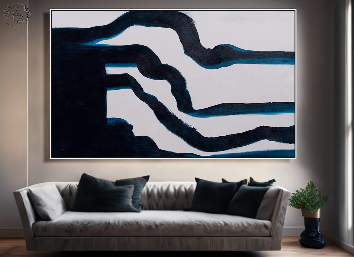 black minimal painting