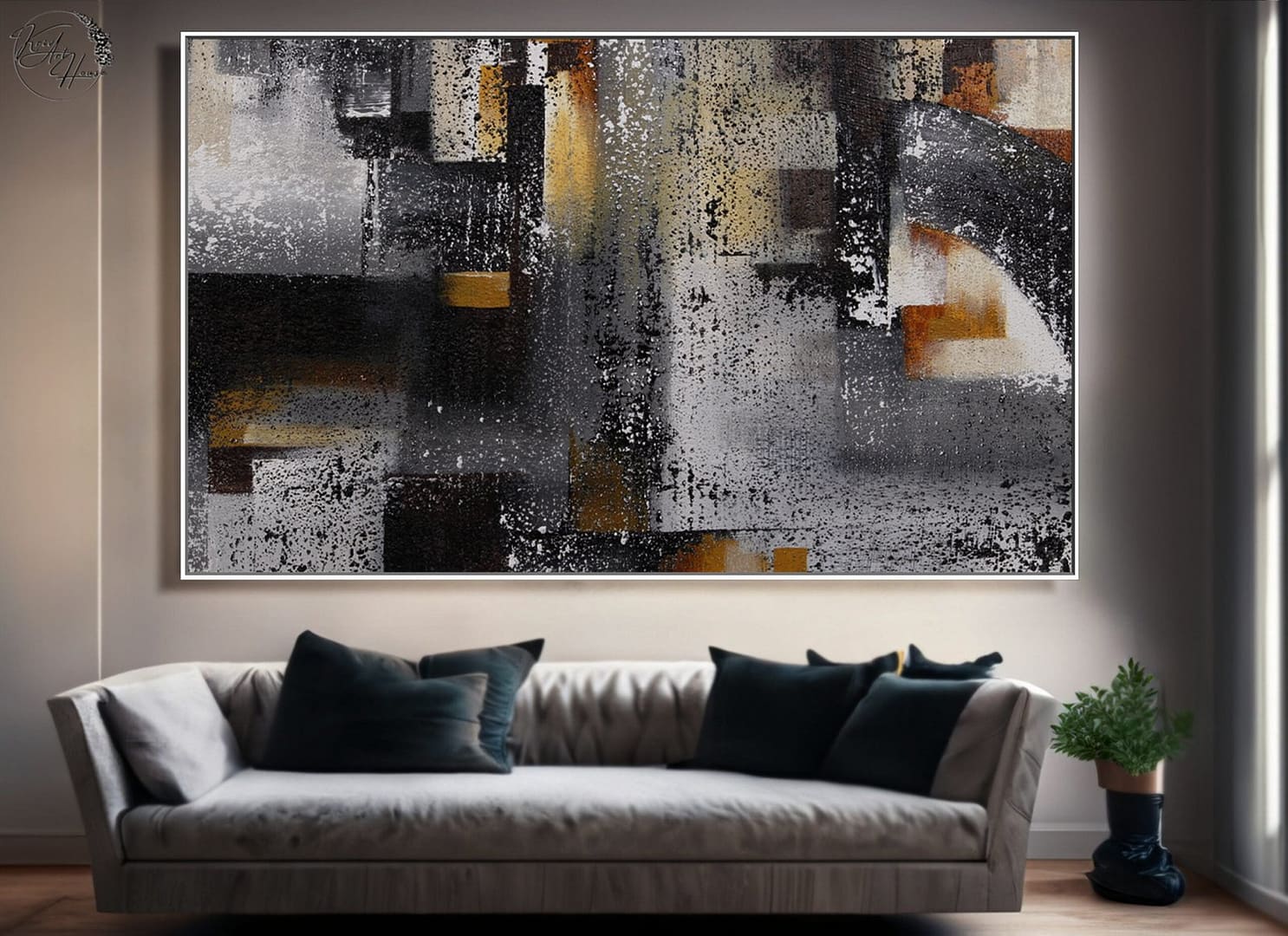 abstract gold black artwork
