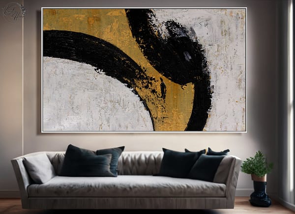 black gold canvas wall art