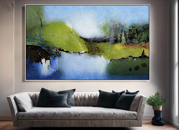 abstract lake art painting