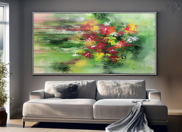 Painting abstract on canvas