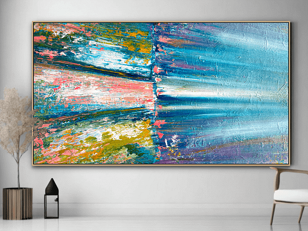 abstract blue wall art