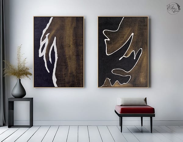 abstract painting with gold