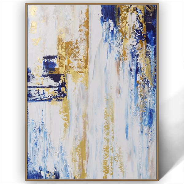 abstract blue gold painting