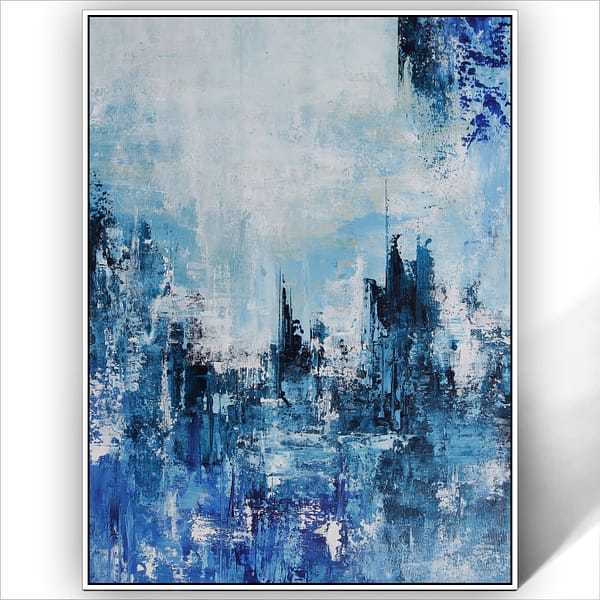 Blue wall art ocean painting