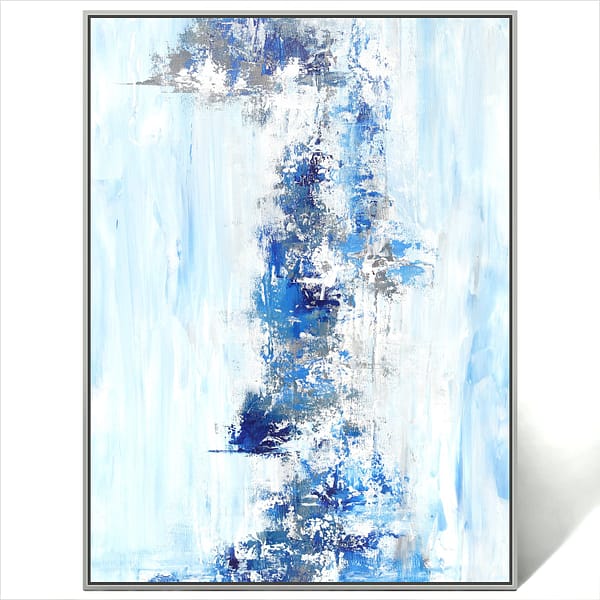 Blue And White Minimalist Art Painting