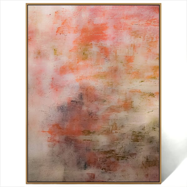 Abstract pink and orange painting