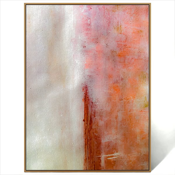 abstract pink orange grey painting