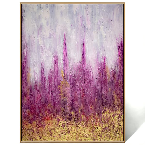 abstract pink gold painting