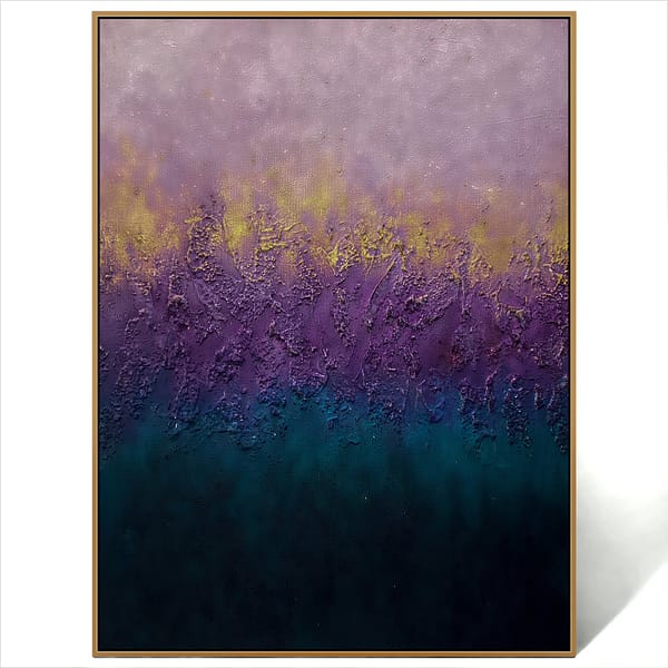 Textured blue purple wall art