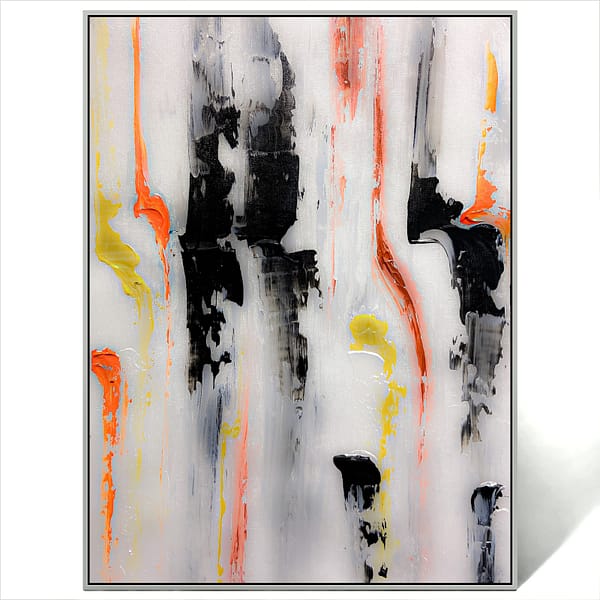 Abstract line art painting canvas