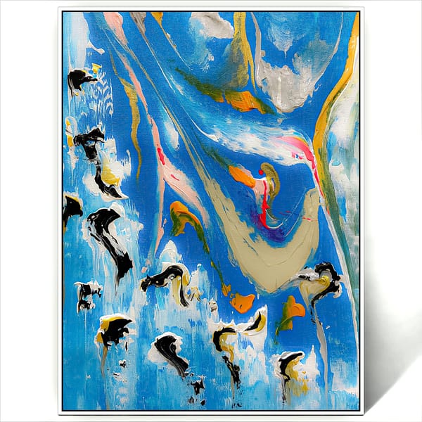 abstract blue texture art painting canvas