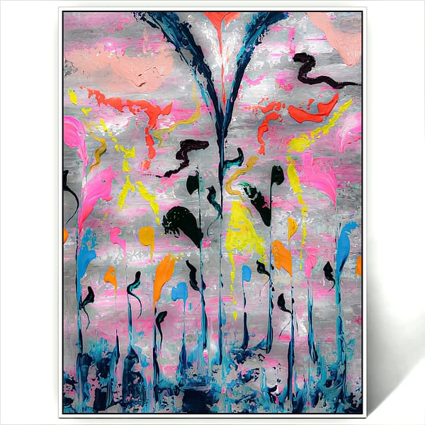 abstract floral art painting canvas