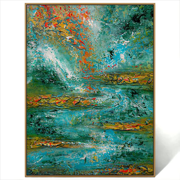 texture waterfall art painting canvas