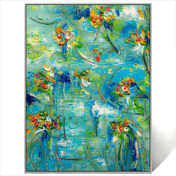 abstract floral art painting canvas