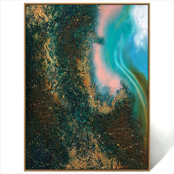 Abstract green textured beach art