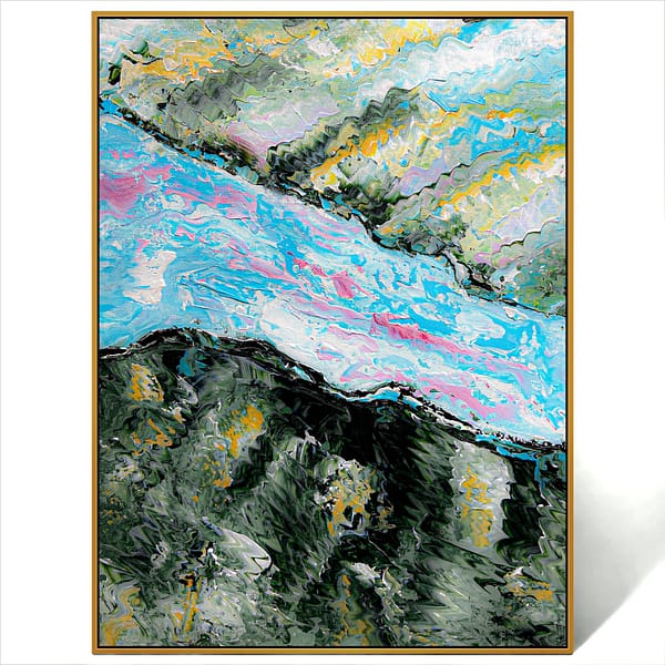 abstract river art painting canvas