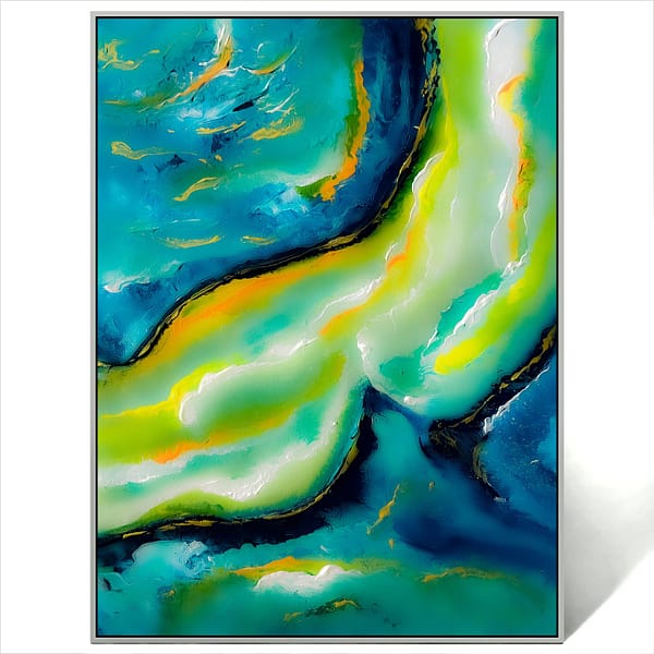 abstract river water flow art painting canvas