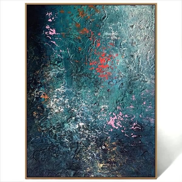 textured blue art painting