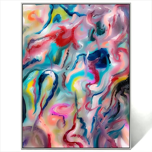 abstract colorful water flow painting canvas