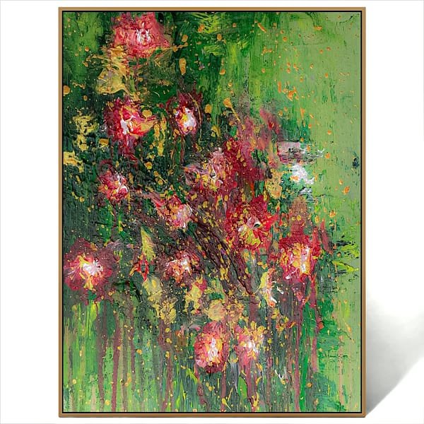 abstract red flower art