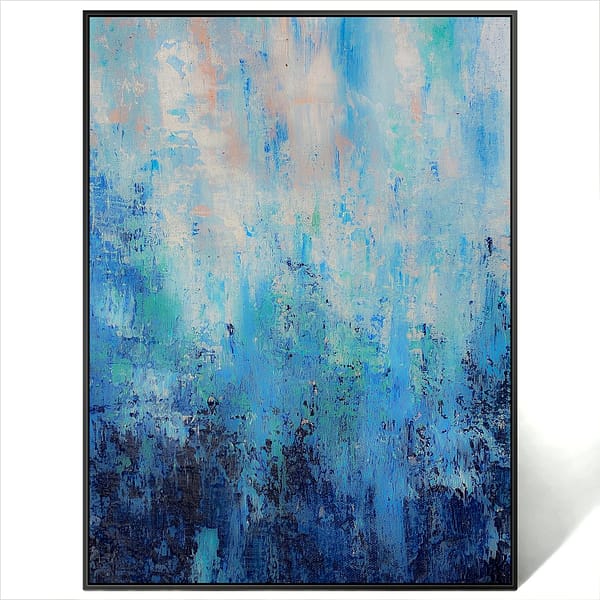 abstract blue wall art canvas