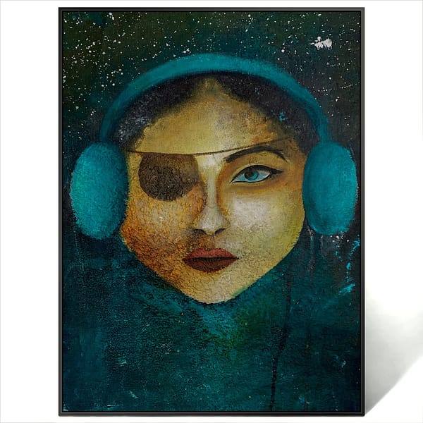 abstract face art painting on canvas