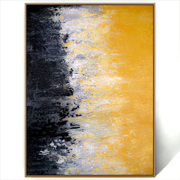 Abstract yellow black white art