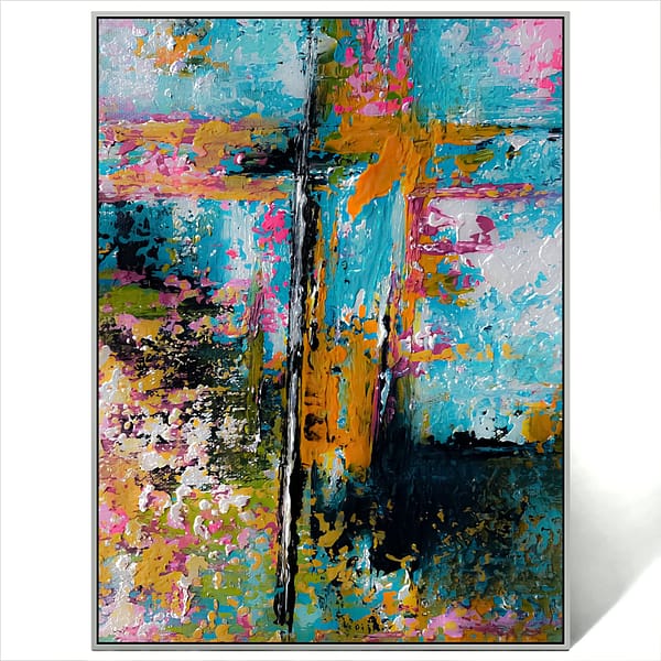 abstract textured colorful painting