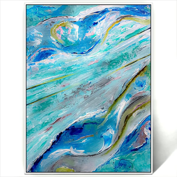 abstract sea waves textured painting canvas