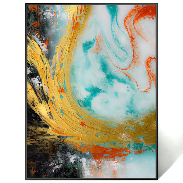 textured multi color art painting canvas