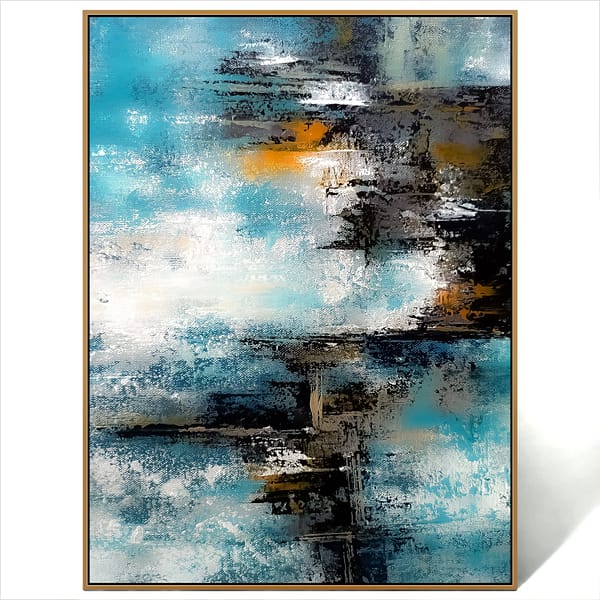 Abstract black blue painting