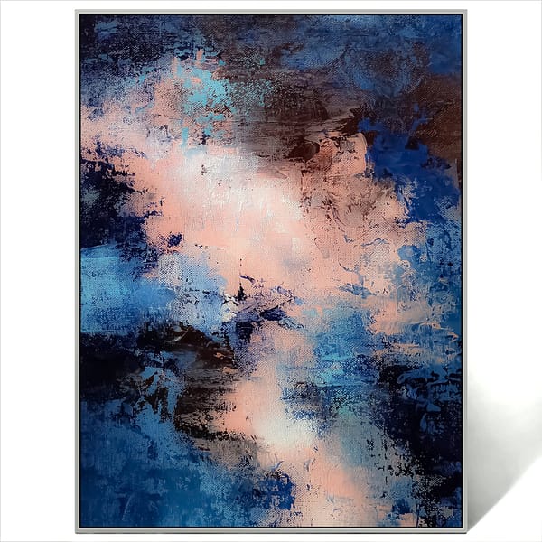 abstract blue pink painting