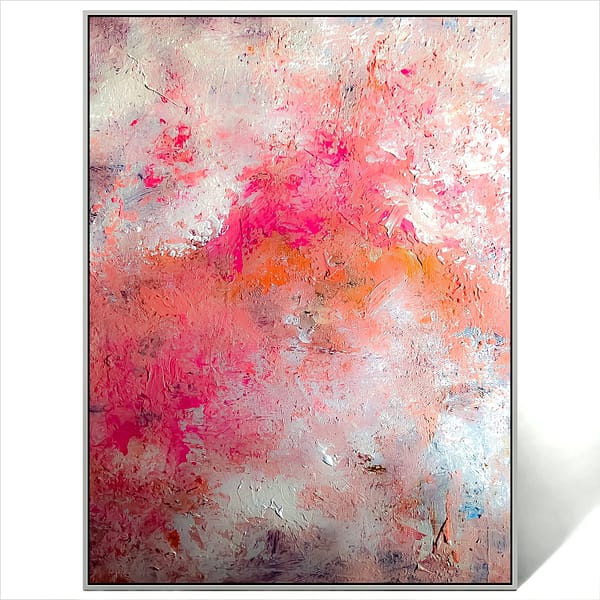 abstract pink orange painting