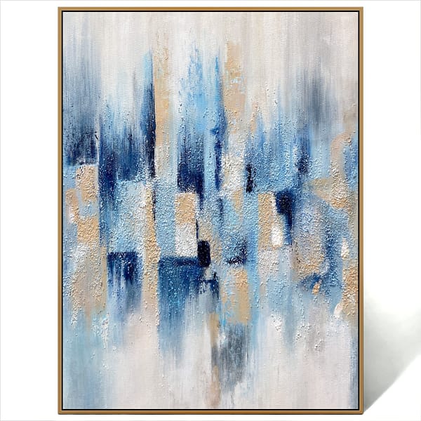 abstract blue textured art on canvas