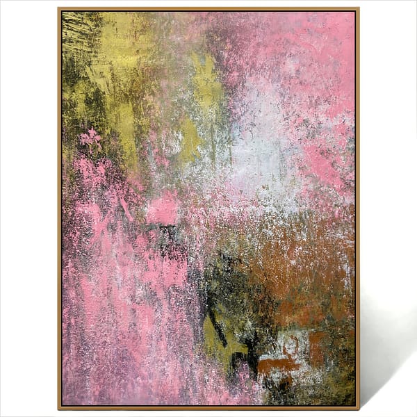 abstract pink gold art canvas