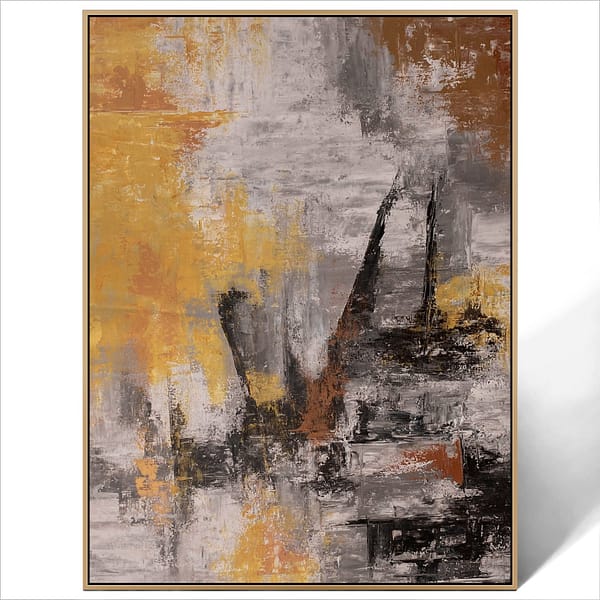 abstract gold white art canvas