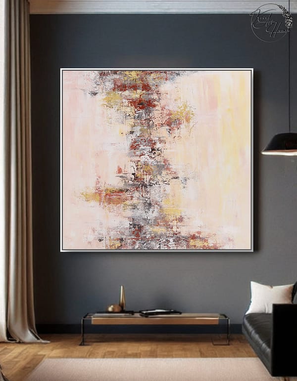 beige abstract wall art