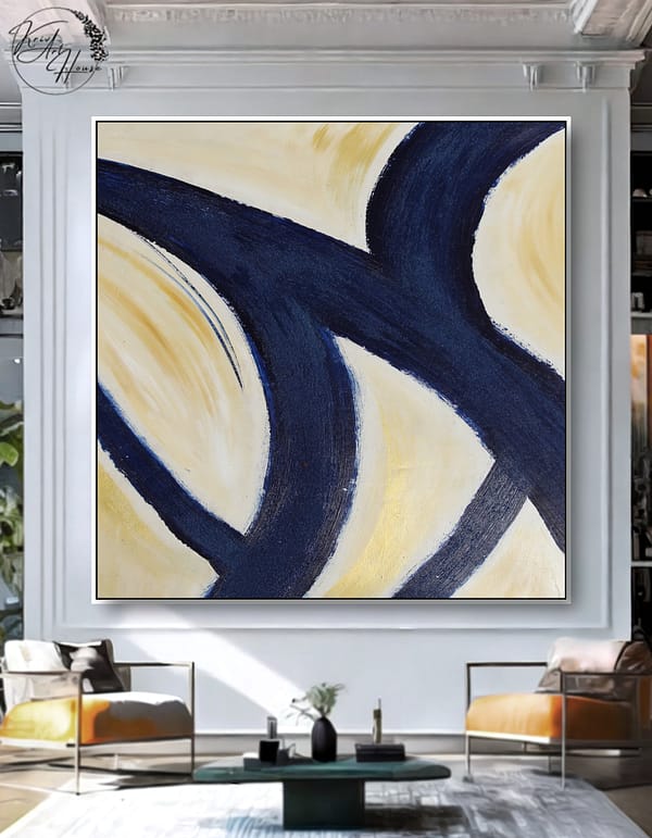 abstract black yellow painting