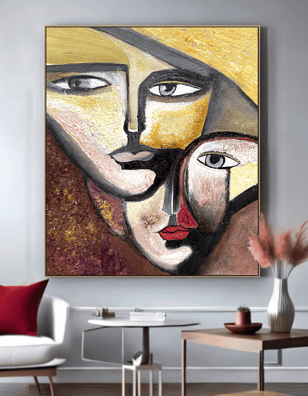 boho face abstract painting