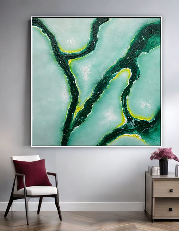 abstract green wall art