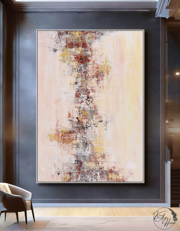 beige abstract painting