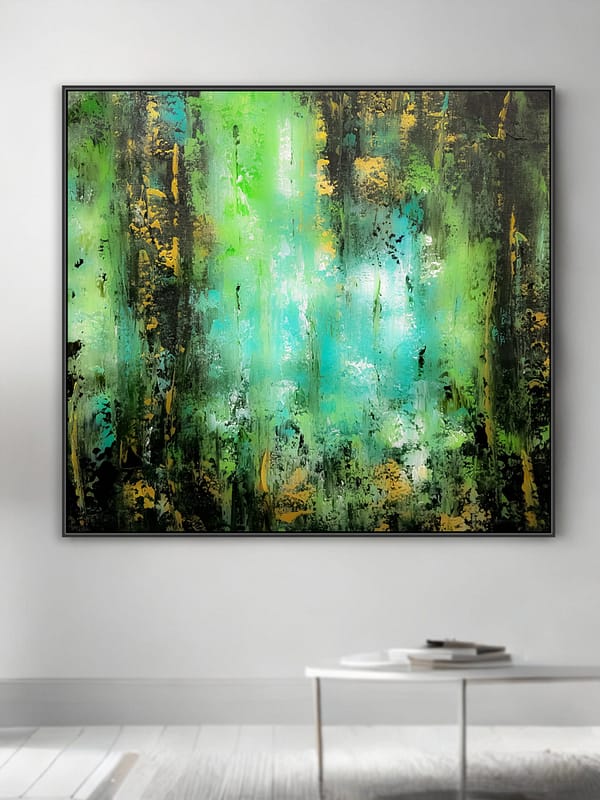 green and black wall art