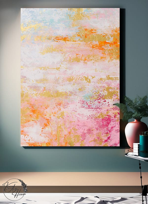 abstract pink orange art